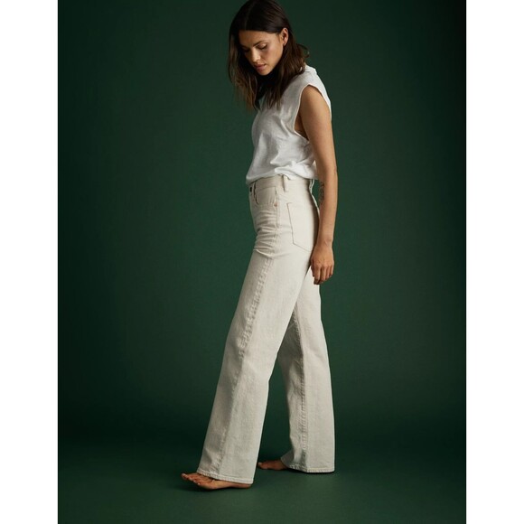 AE77 American Eagle women The Stovepipe Selvedge Jean size 24 Natural Beige $188 - Picture 2 of 12